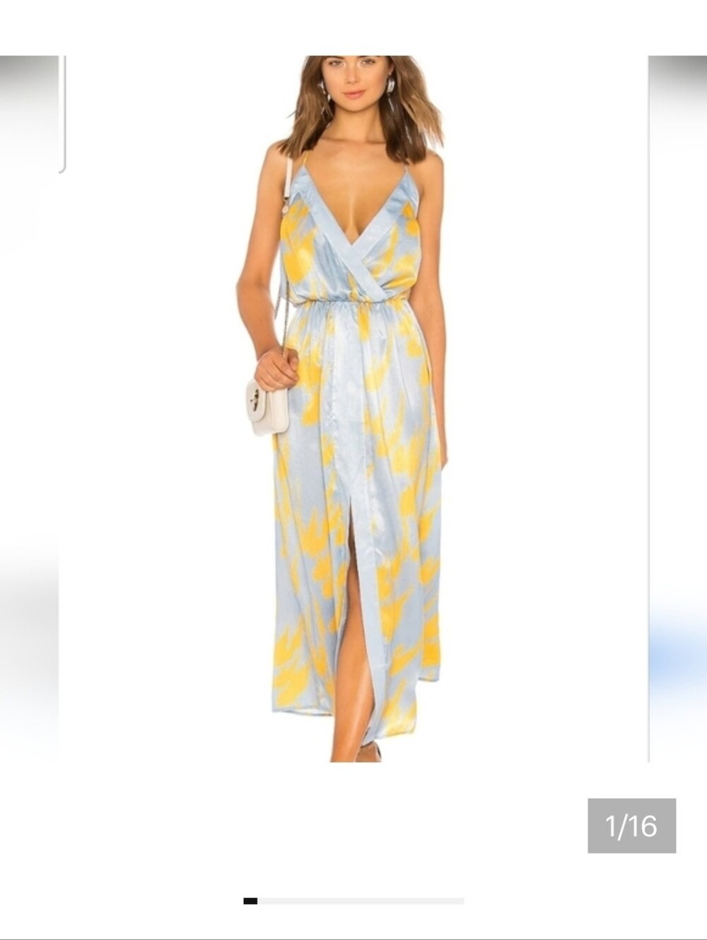 House of Harlow 1960 Light Blue and Pale Yellow Floral Dress